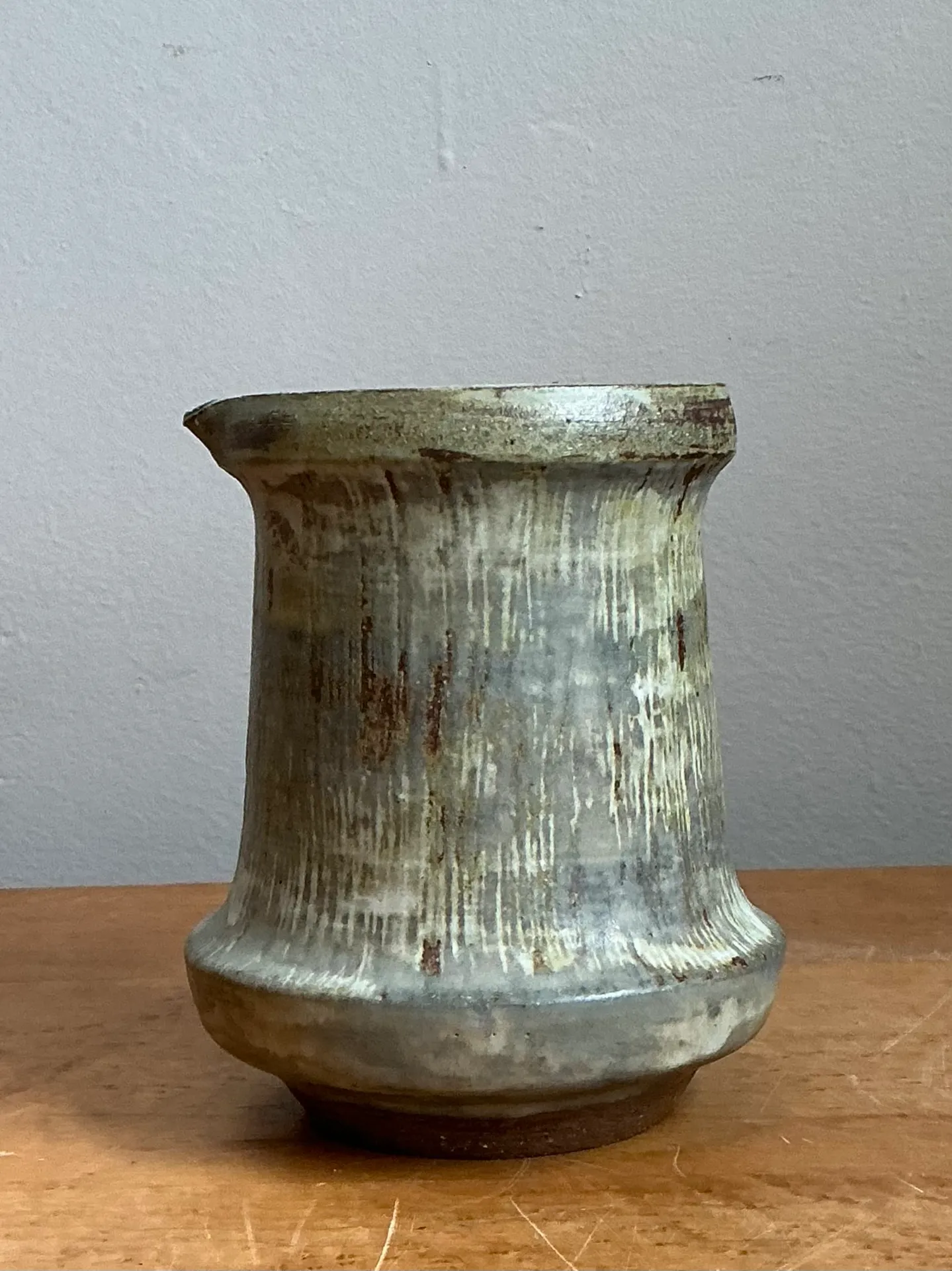 Vintage Drip Glaze Ceramic Pitcher — additional photo 2