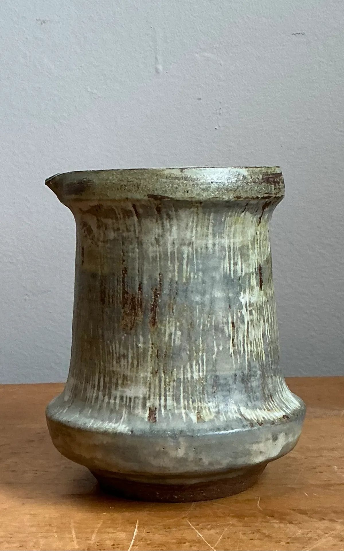 Vintage Drip Glaze Ceramic Pitcher — additional photo 2