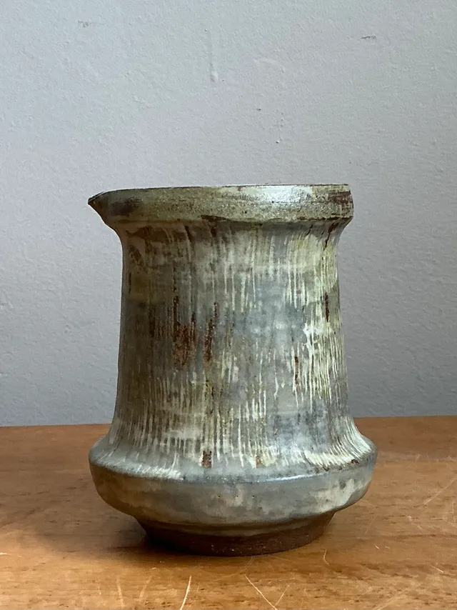 Vintage Drip Glaze Ceramic Pitcher — additional photo 2