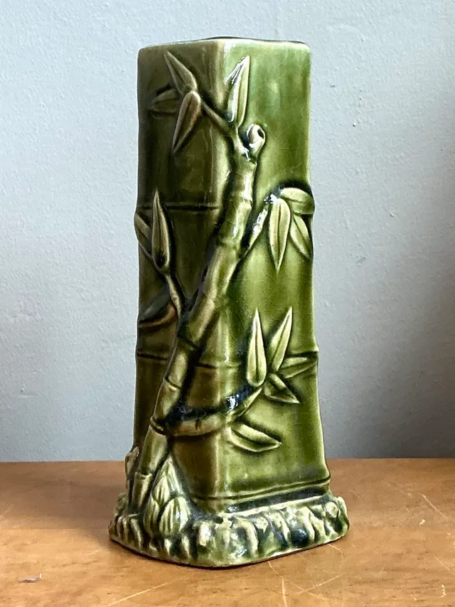 Vintage Bamboo Motif Ceramic Vase — additional photo 5