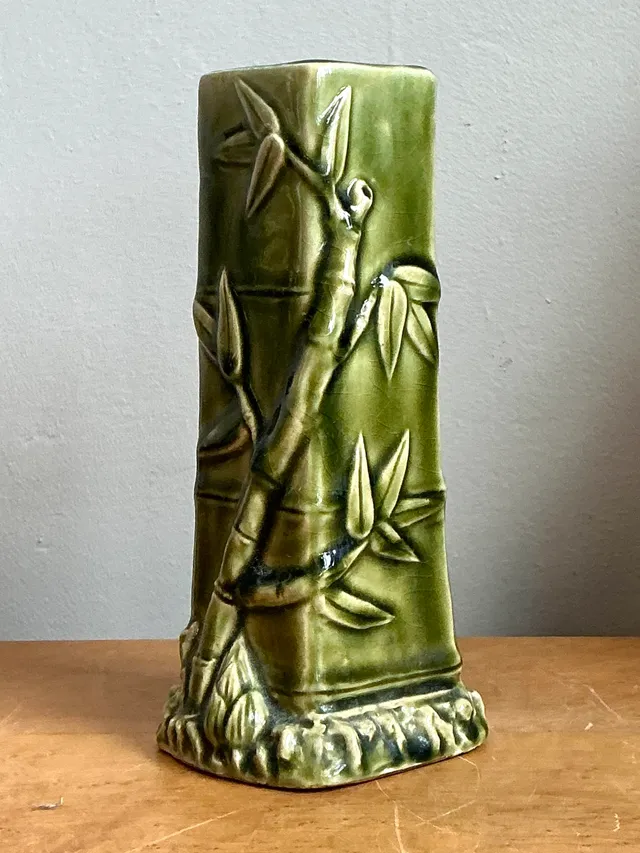 Vintage Bamboo Motif Ceramic Vase — additional photo 4