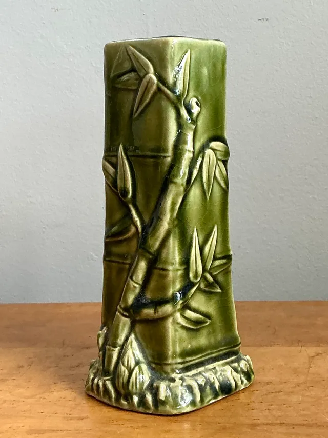 Vintage Bamboo Motif Ceramic Vase — additional photo 2