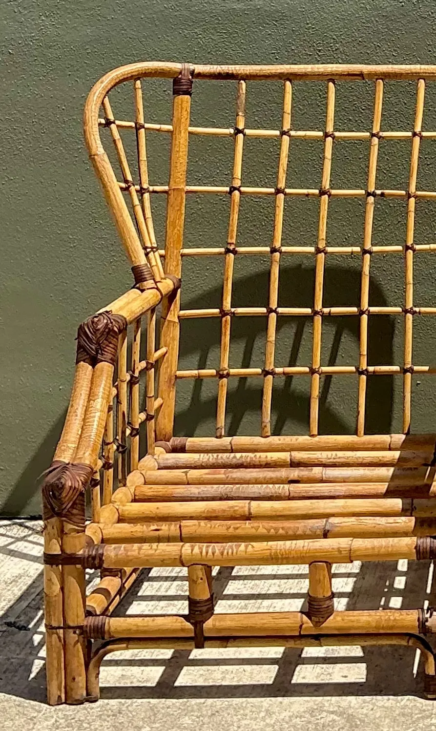 Vintage Grid Rattan High Back Chairs - Pair — additional photo 5