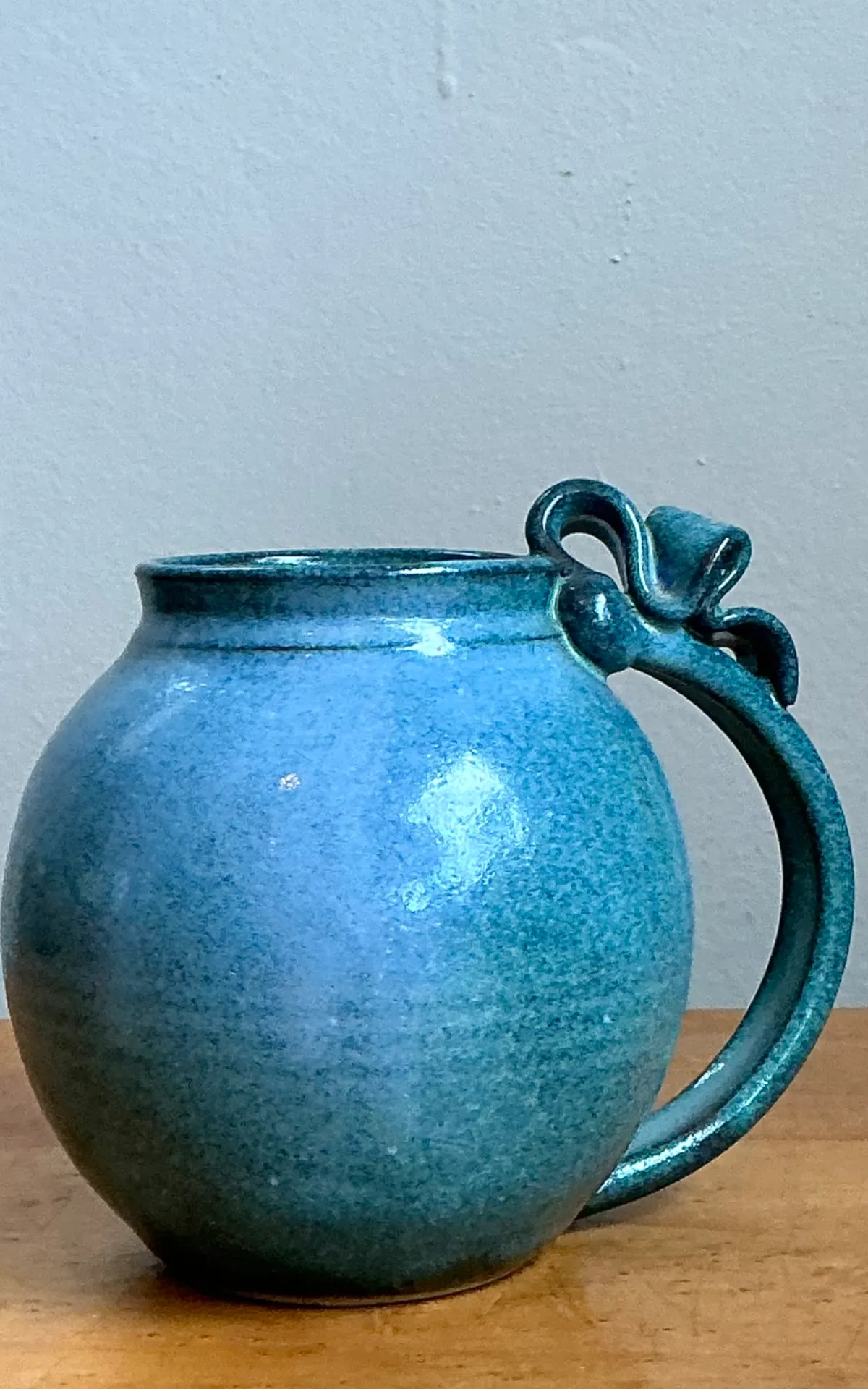 Vintage Blue Speckled Pottery Jug — additional photo 8