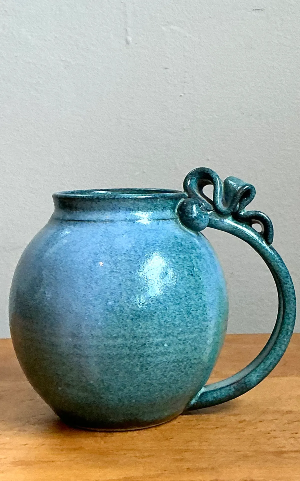 Vintage Blue Speckled Pottery Jug — additional photo 3