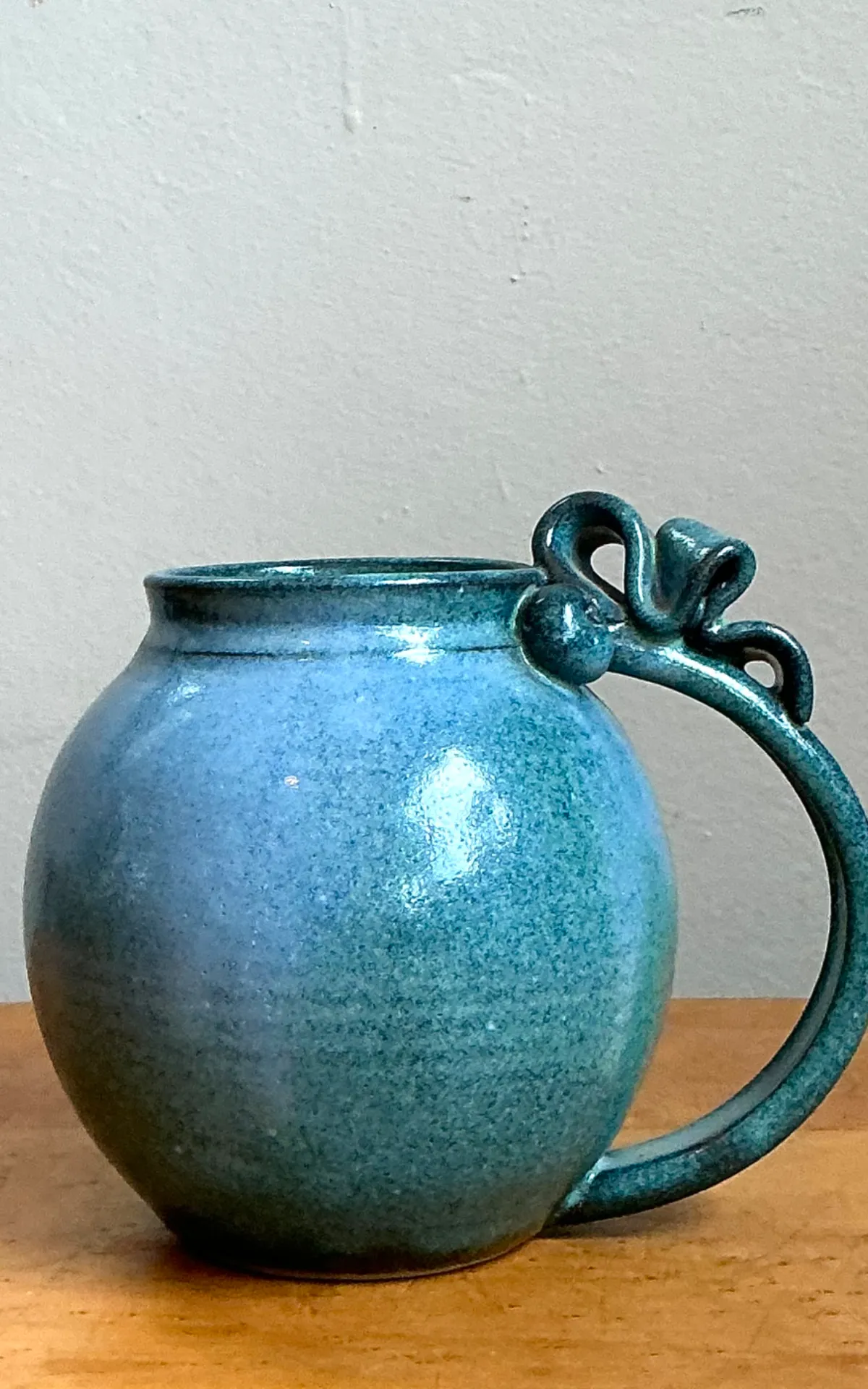 Vintage Blue Speckled Pottery Jug
