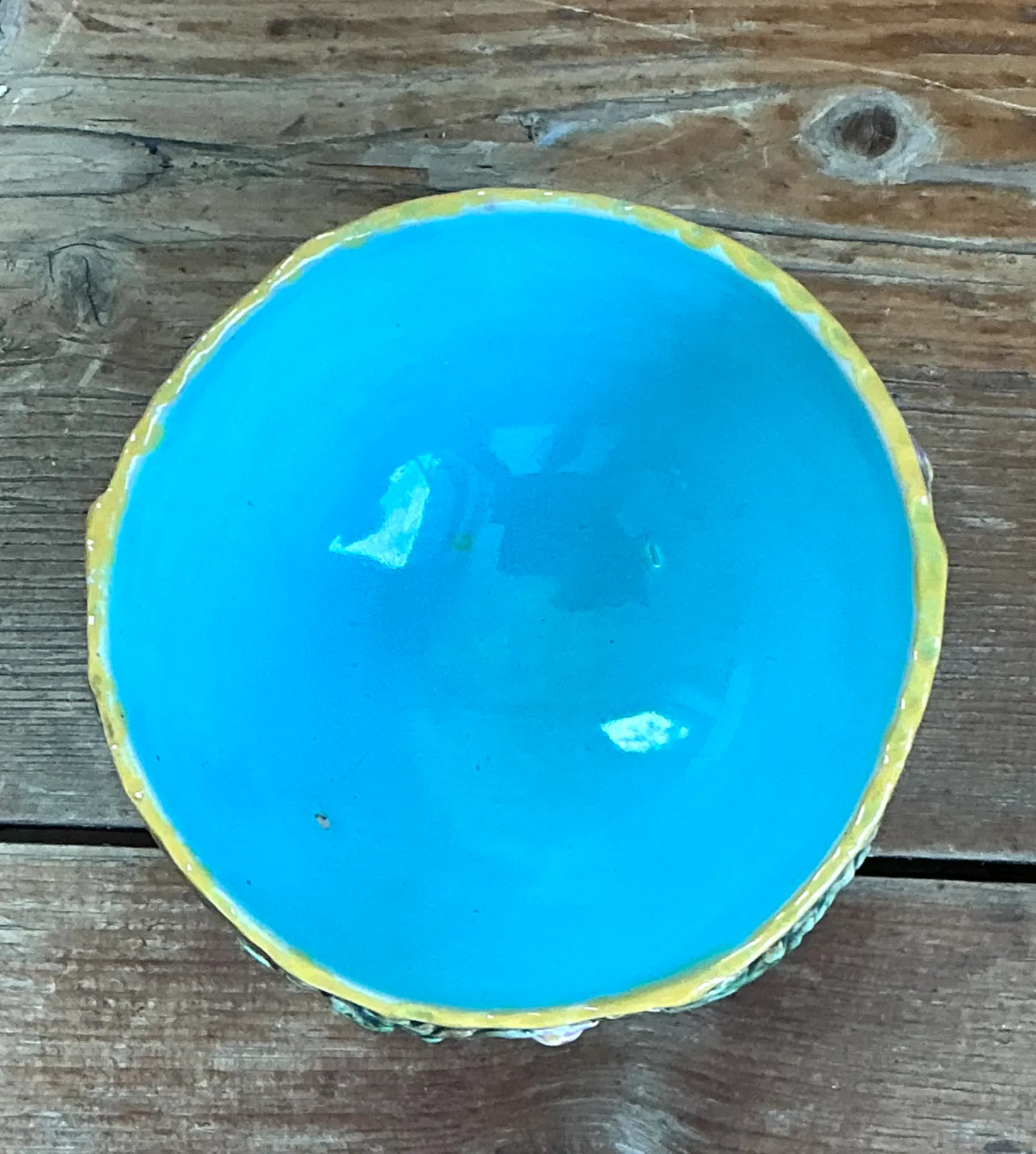 Vintage George Jones Majolica Ceramic Blossom Bowl — additional photo 4