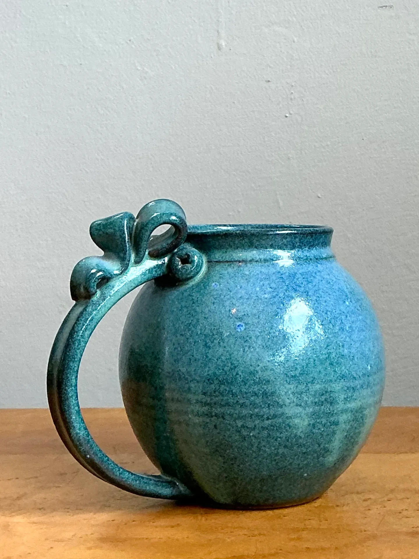 Vintage Blue Speckled Pottery Jug — additional photo 5