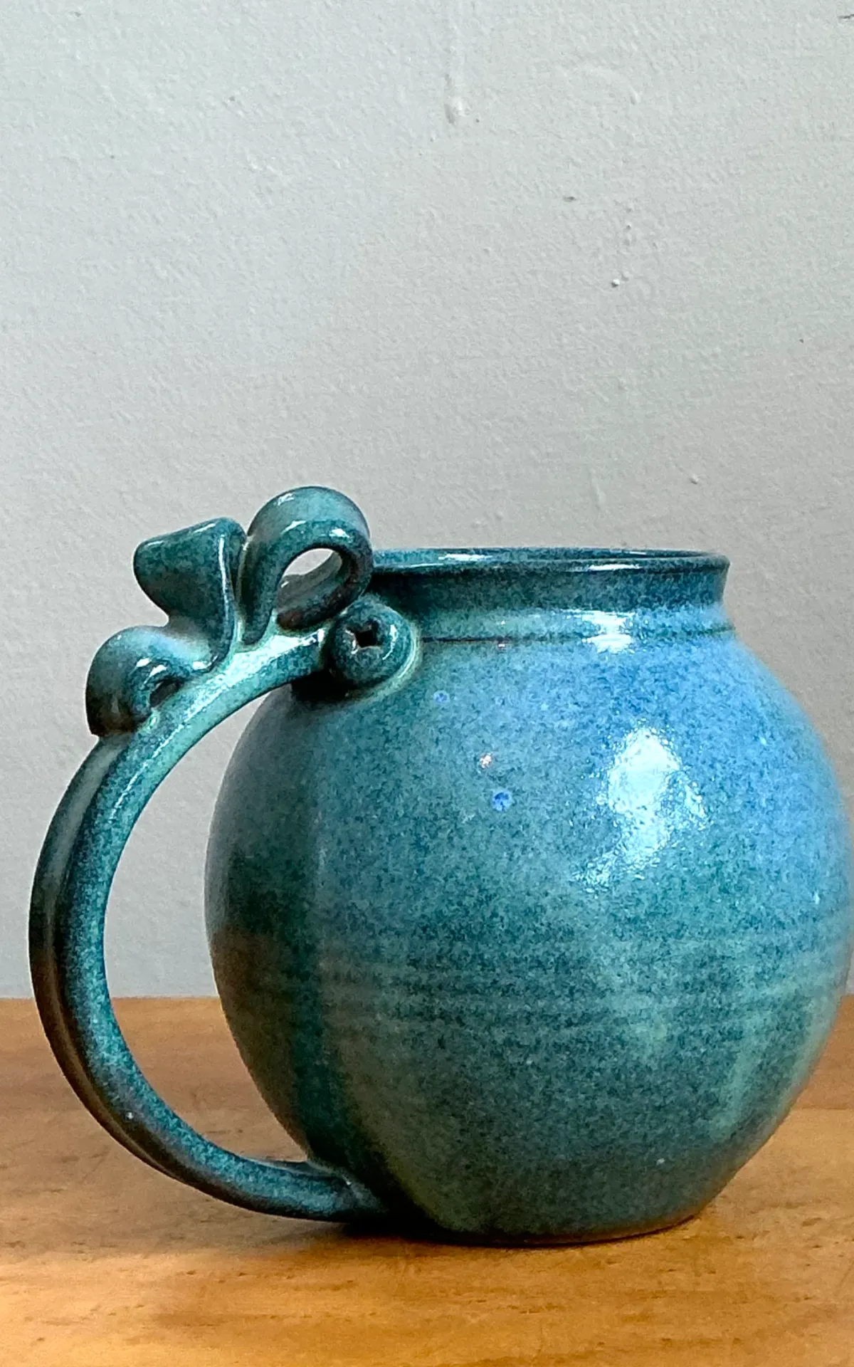 Vintage Blue Speckled Pottery Jug — additional photo 5