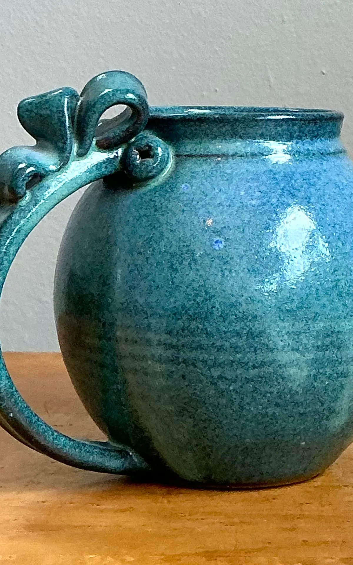 Vintage Blue Speckled Pottery Jug — additional photo 6