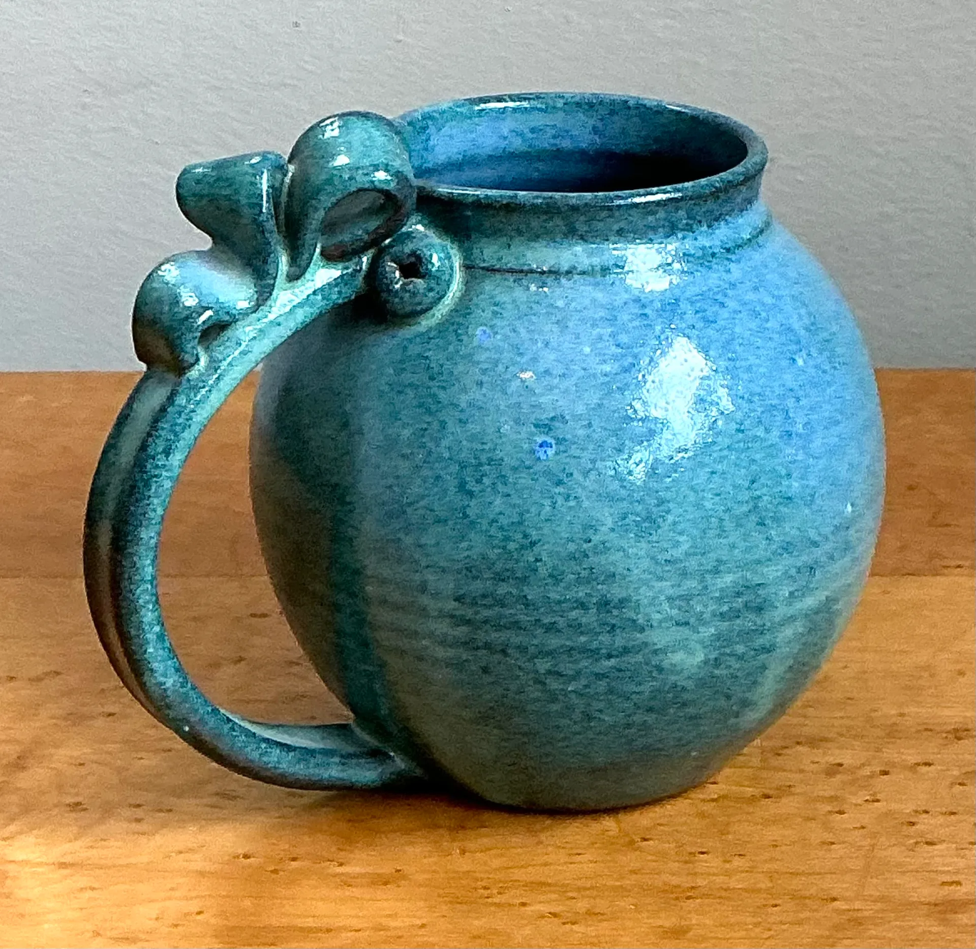 Vintage Blue Speckled Pottery Jug — additional photo 7