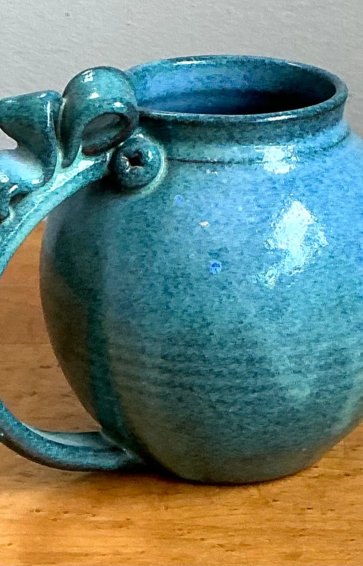 Vintage Blue Speckled Pottery Jug — additional photo 7