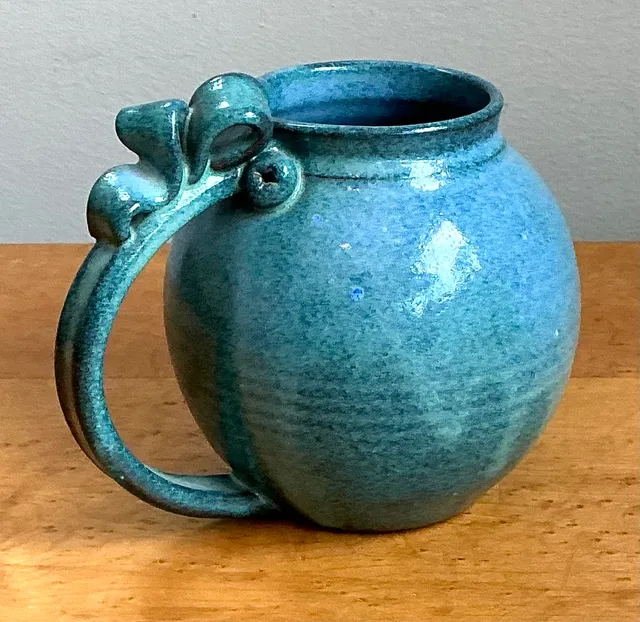 Vintage Blue Speckled Pottery Jug — additional photo 7