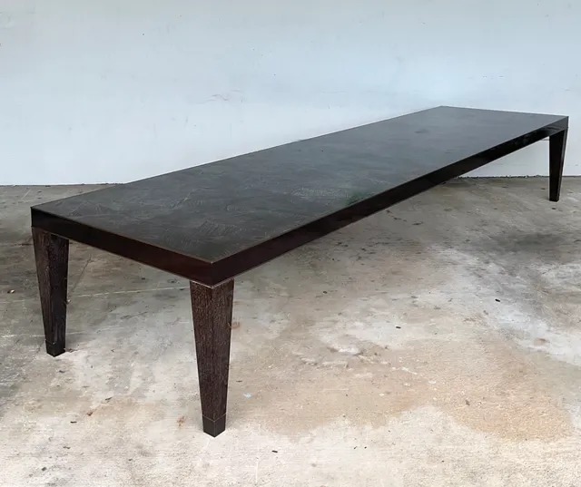 Vintage Monumental 15 Ft Cerused Wood Dining Table — additional photo 2