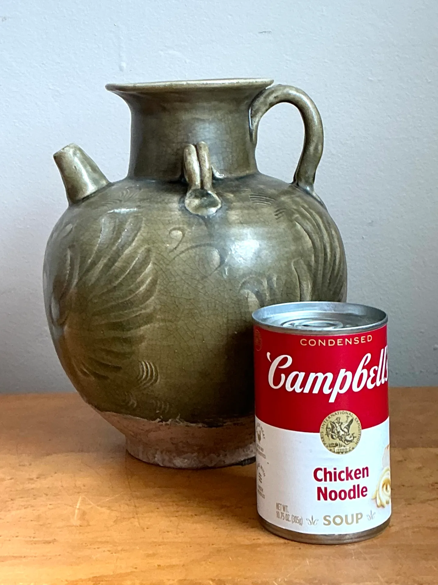Vintage Sculptural Green Ceramic Jug — additional photo 6