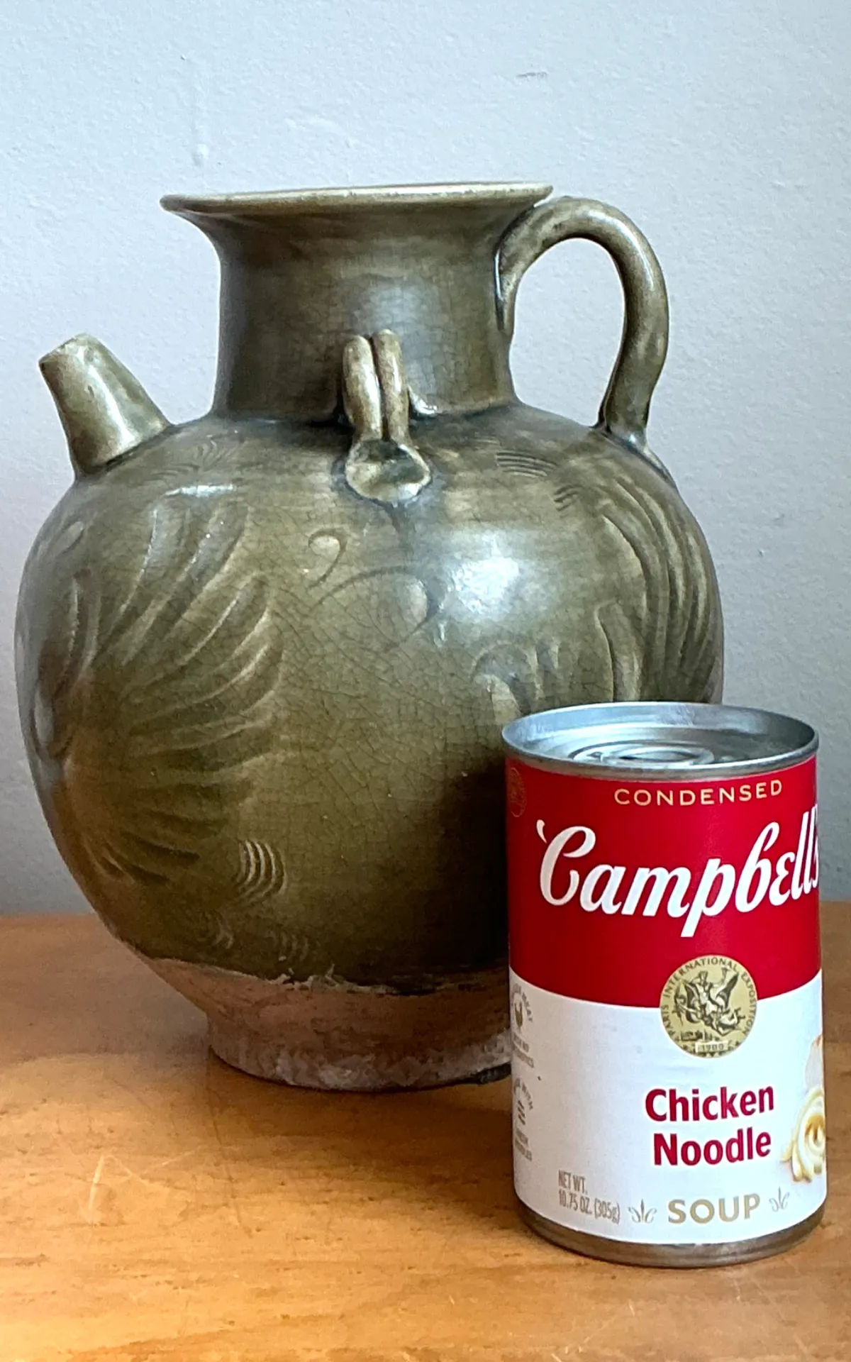 Vintage Sculptural Green Ceramic Jug — additional photo 6