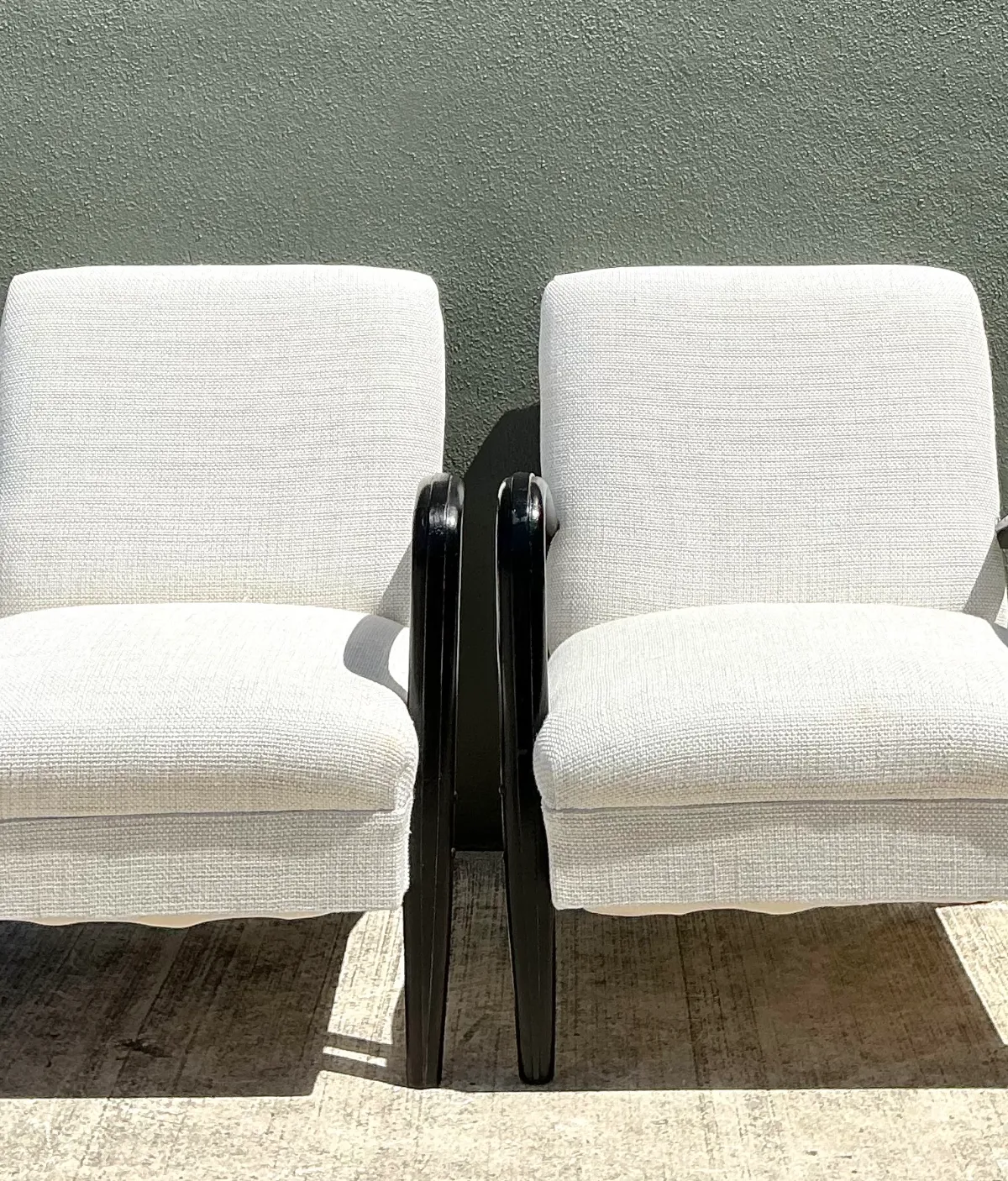 Vintage MCM Black Wood Lounge Chairs - Pair — additional photo 3