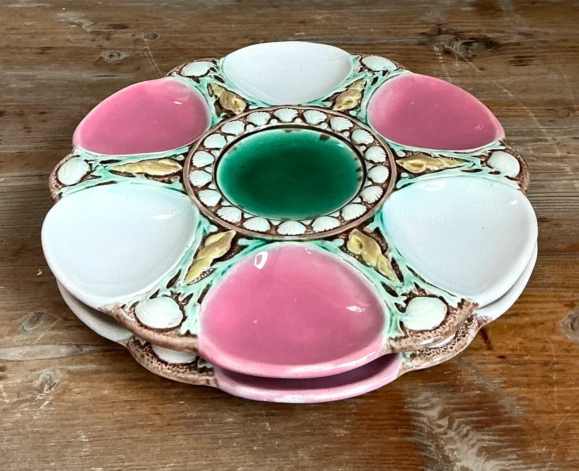 Vintage Minton Majolica Oyster Plate — additional photo 2