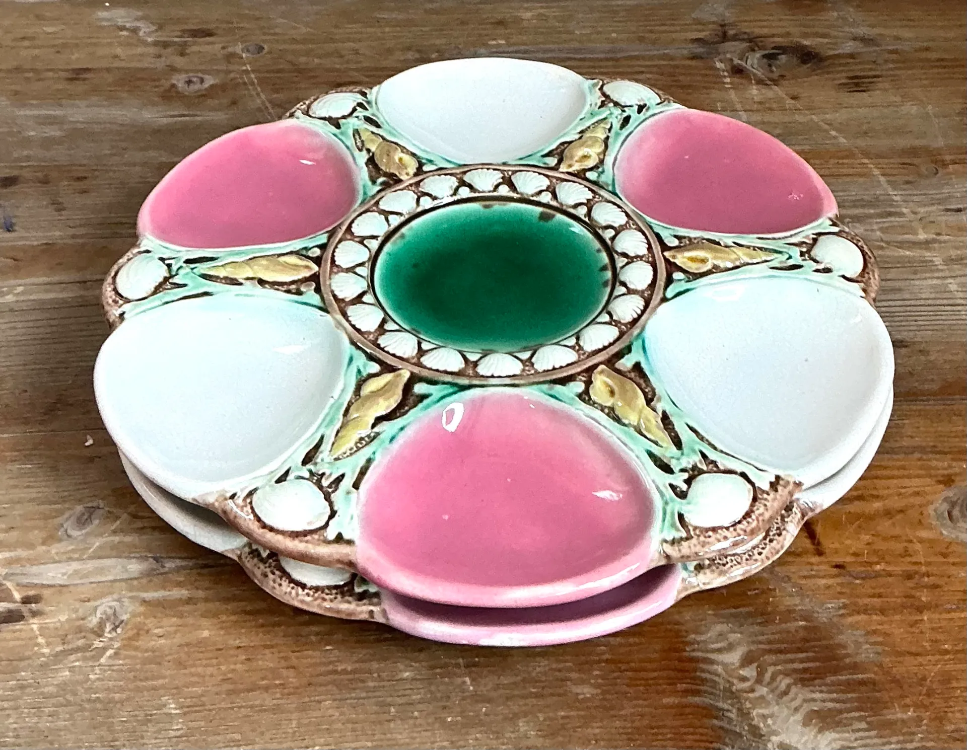 Vintage Minton Majolica Oyster Plate — additional photo 5