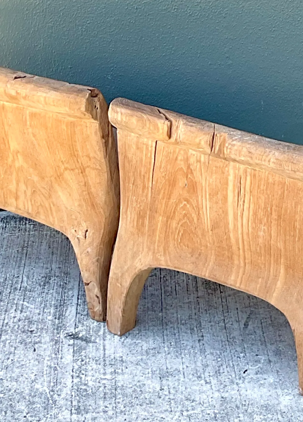 Vintage Carved Wood Low Stools  - Pair — additional photo 6