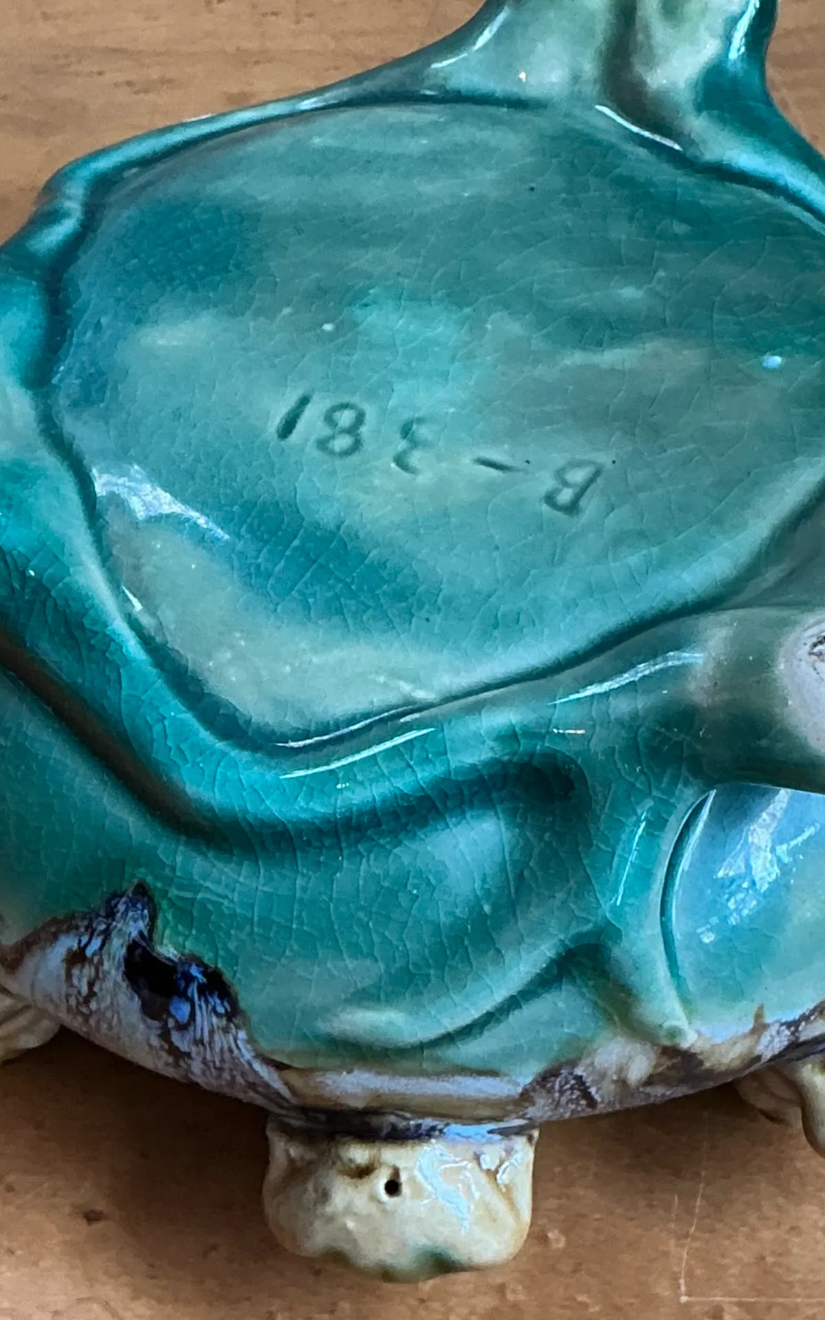 Vintage Green and Brown Frog Ceramic Dish — additional photo 8