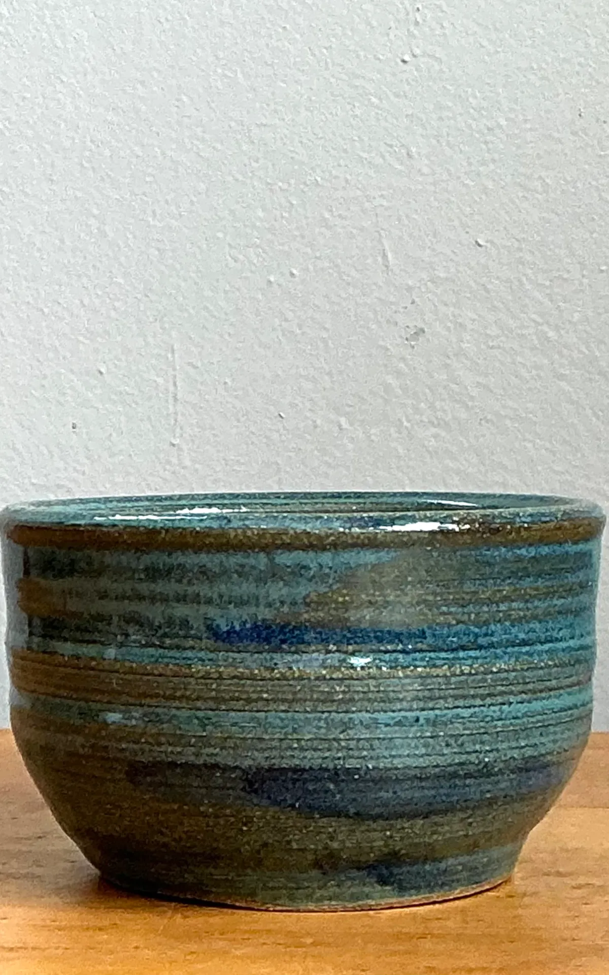 Vintage Blue Glazed Pottery Bowl — additional photo 6
