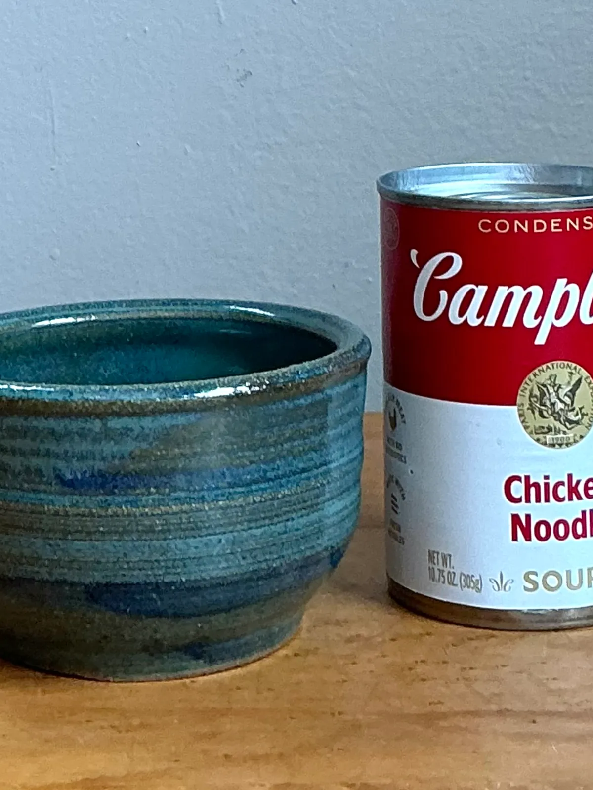 Vintage Blue Glazed Pottery Bowl — additional photo 5
