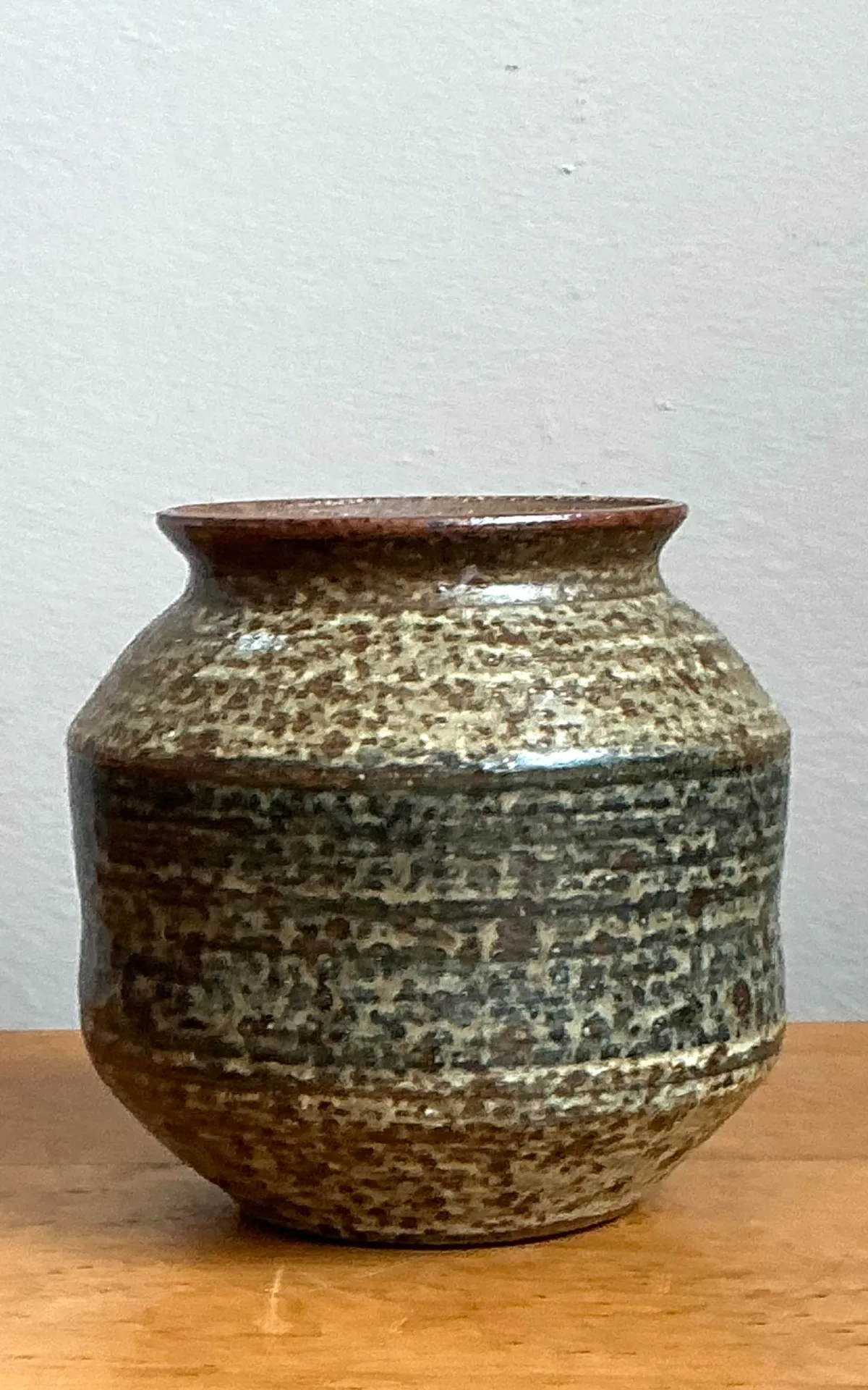 Vintage Speckled Pottery Vase