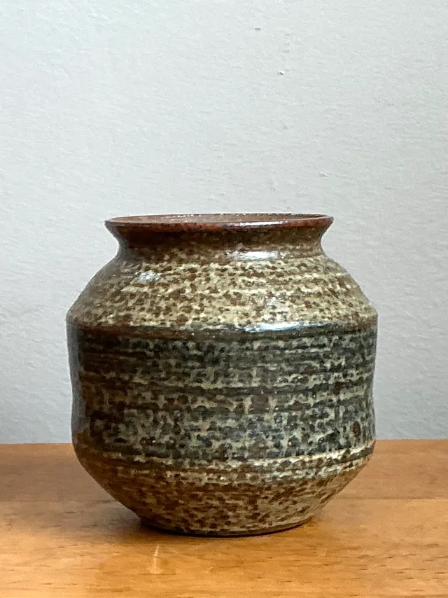 Vintage Speckled Pottery Vase — additional photo 1
