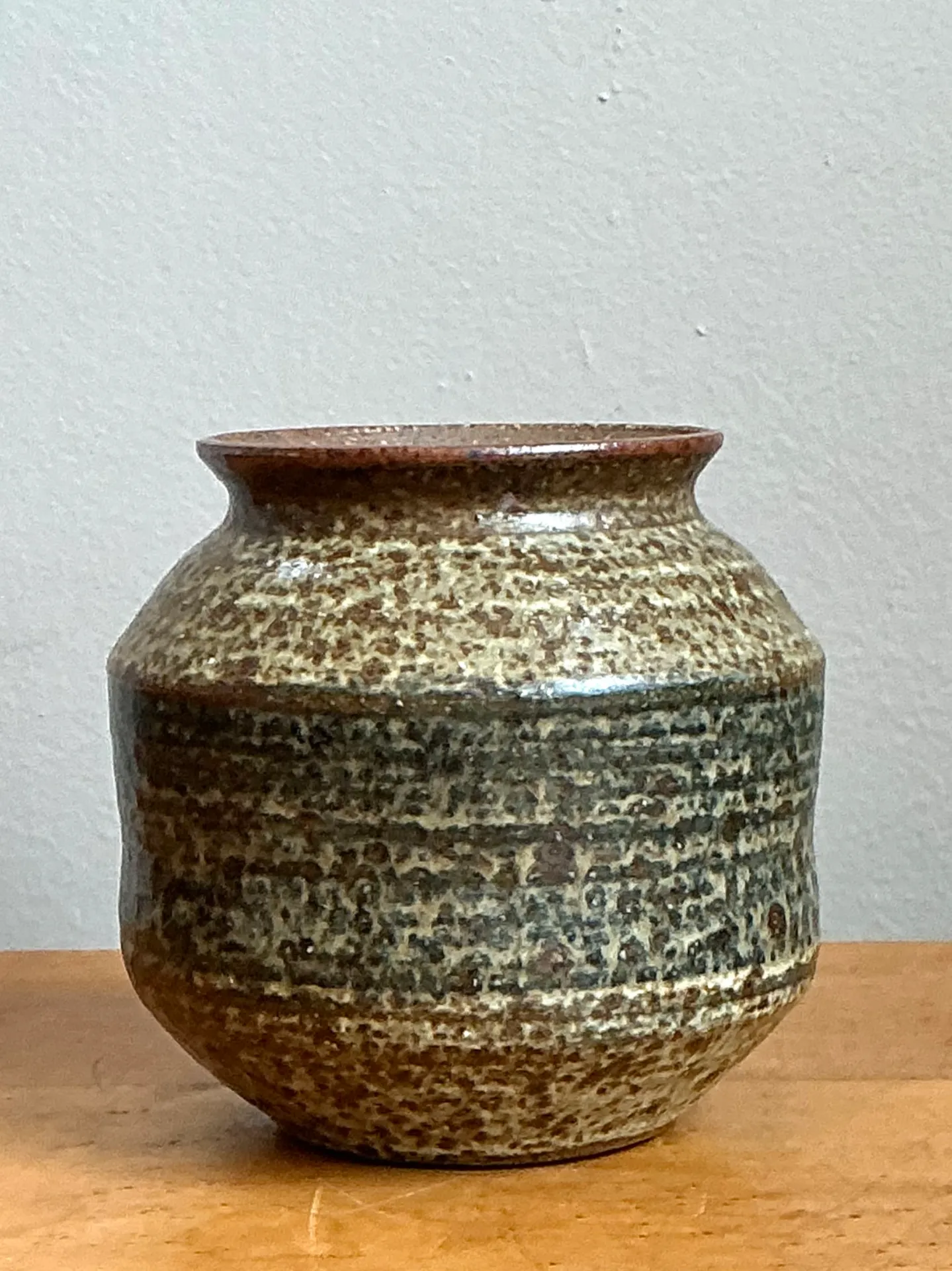 Vintage Speckled Pottery Vase — additional photo 3