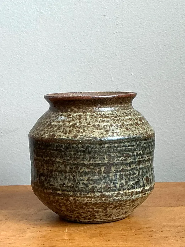 Vintage Speckled Pottery Vase — additional photo 8