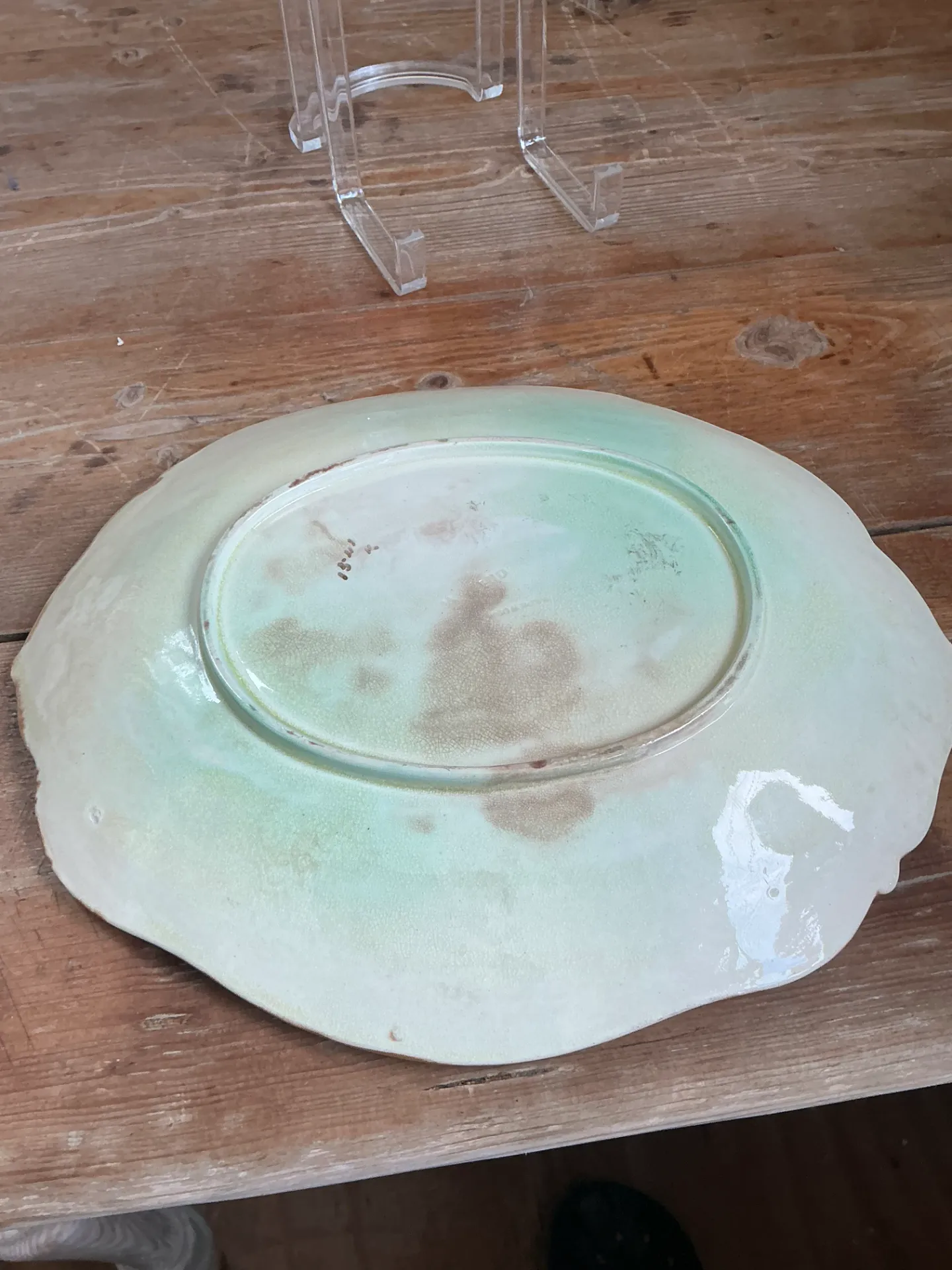 George Jones Majolica Leaf and Grape Platter — additional photo 7