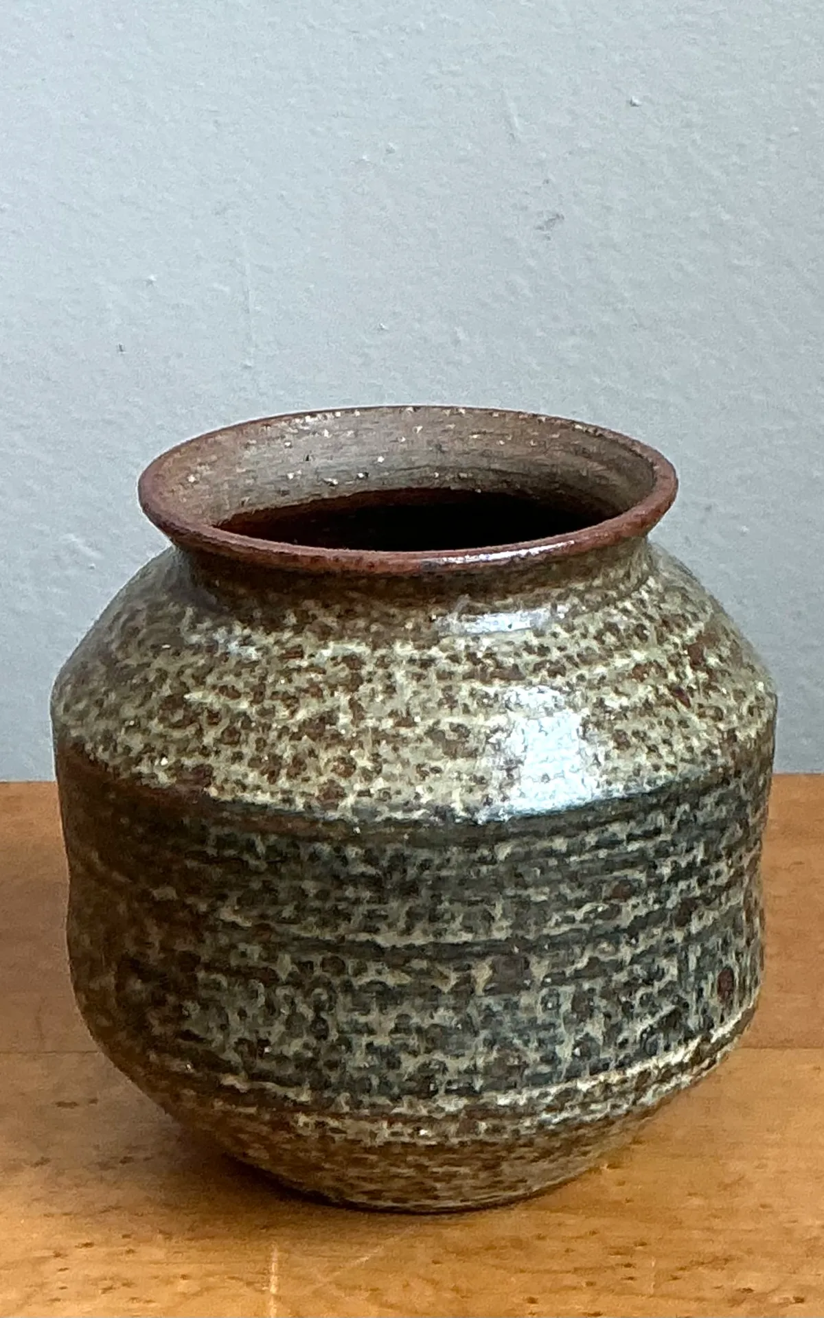 Vintage Speckled Pottery Vase — additional photo 4