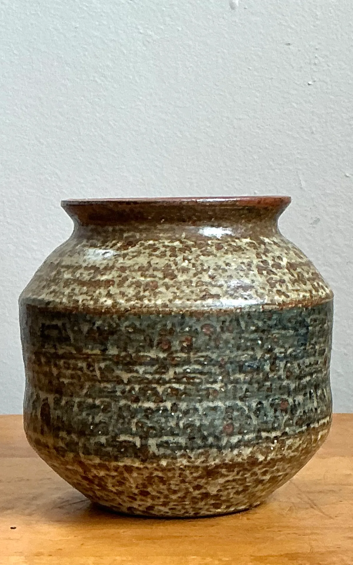 Vintage Speckled Pottery Vase — additional photo 2
