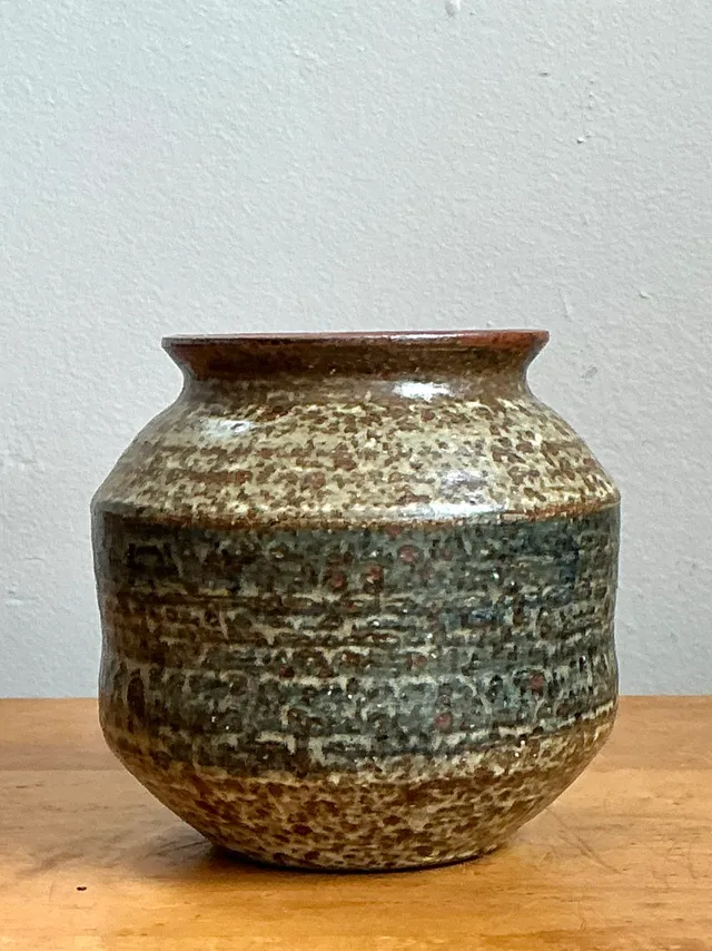 Vintage Speckled Pottery Vase — additional photo 2