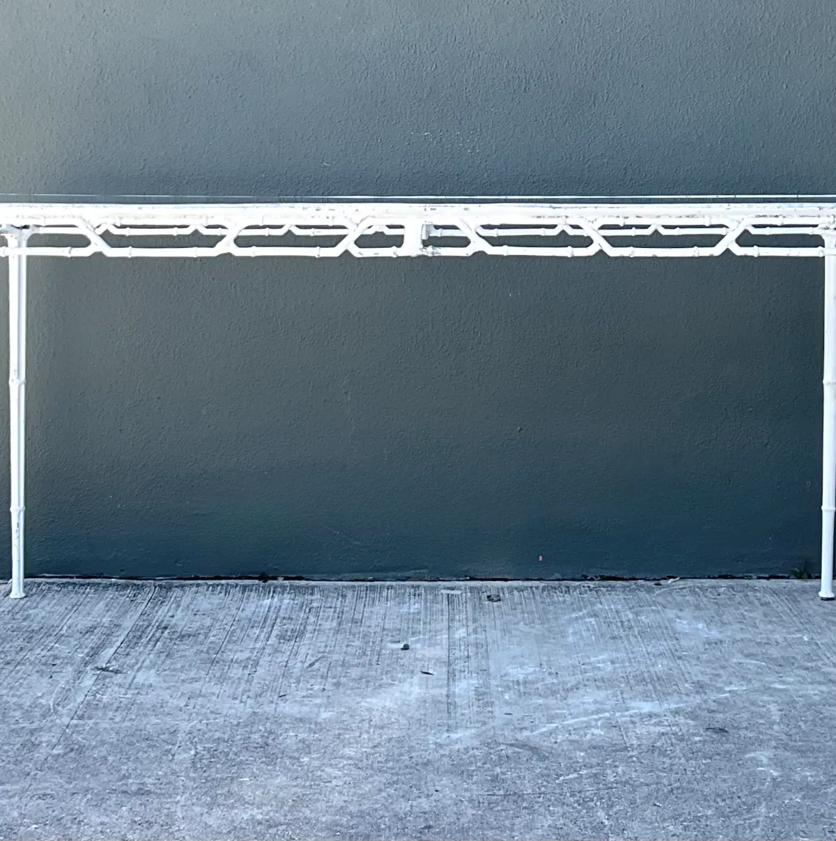 Vintage Brown Jordan “Calcutta” Metal Patio Dining Table with Glass Top — additional photo 3