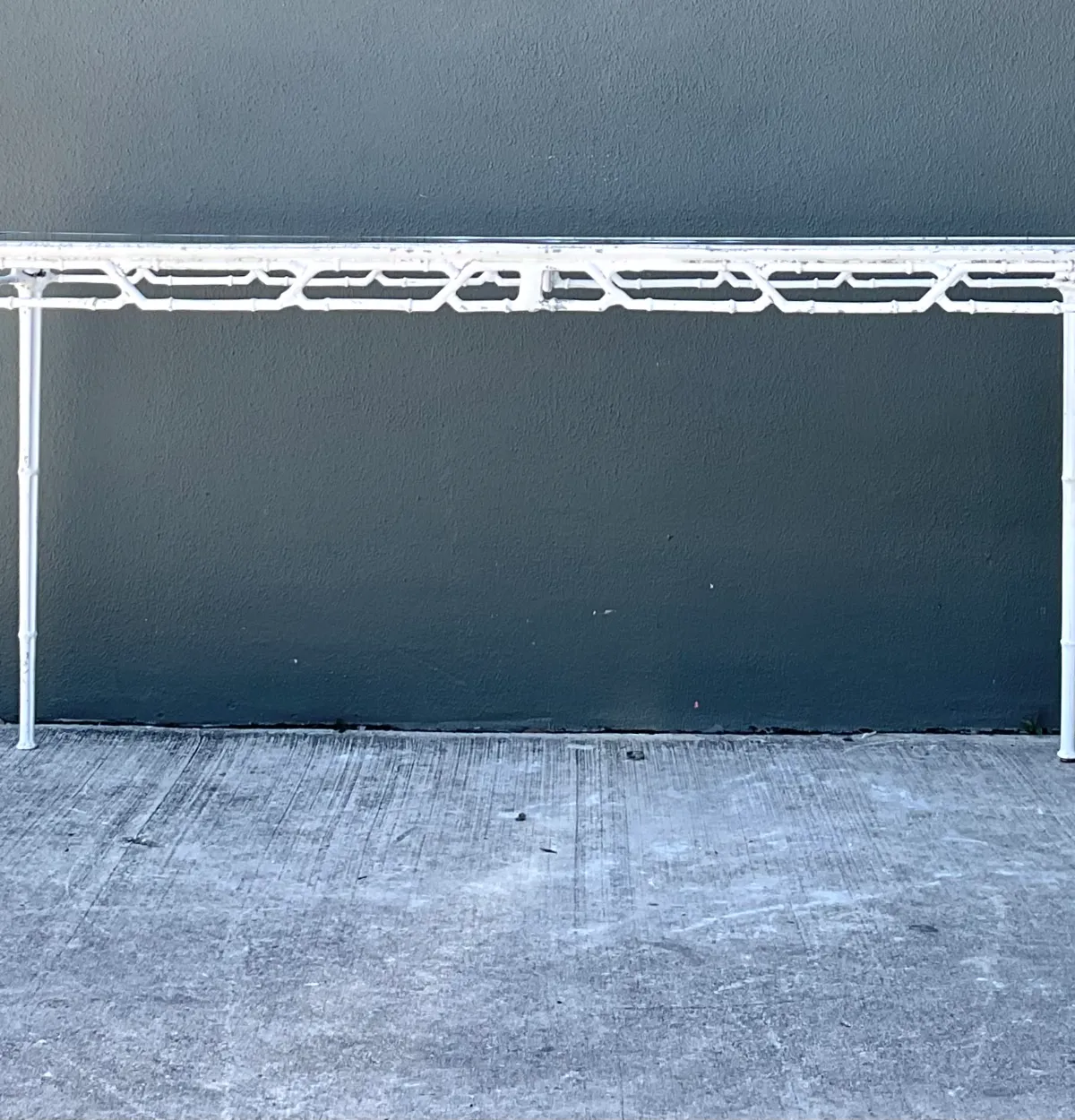 Vintage Brown Jordan “Calcutta” Metal Patio Dining Table with Glass Top — additional photo 6