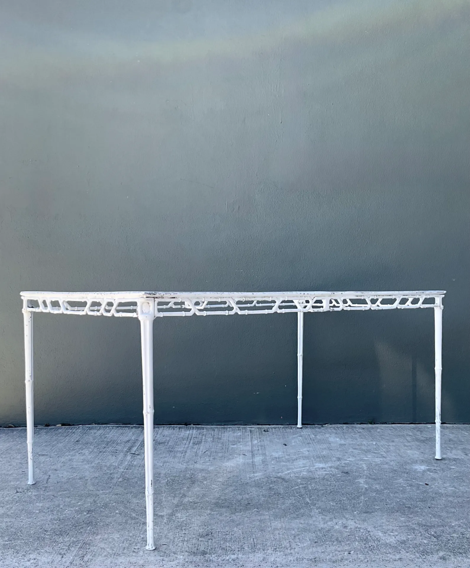 Vintage Brown Jordan “Calcutta” Metal Patio Dining Table with Glass Top — additional photo 2