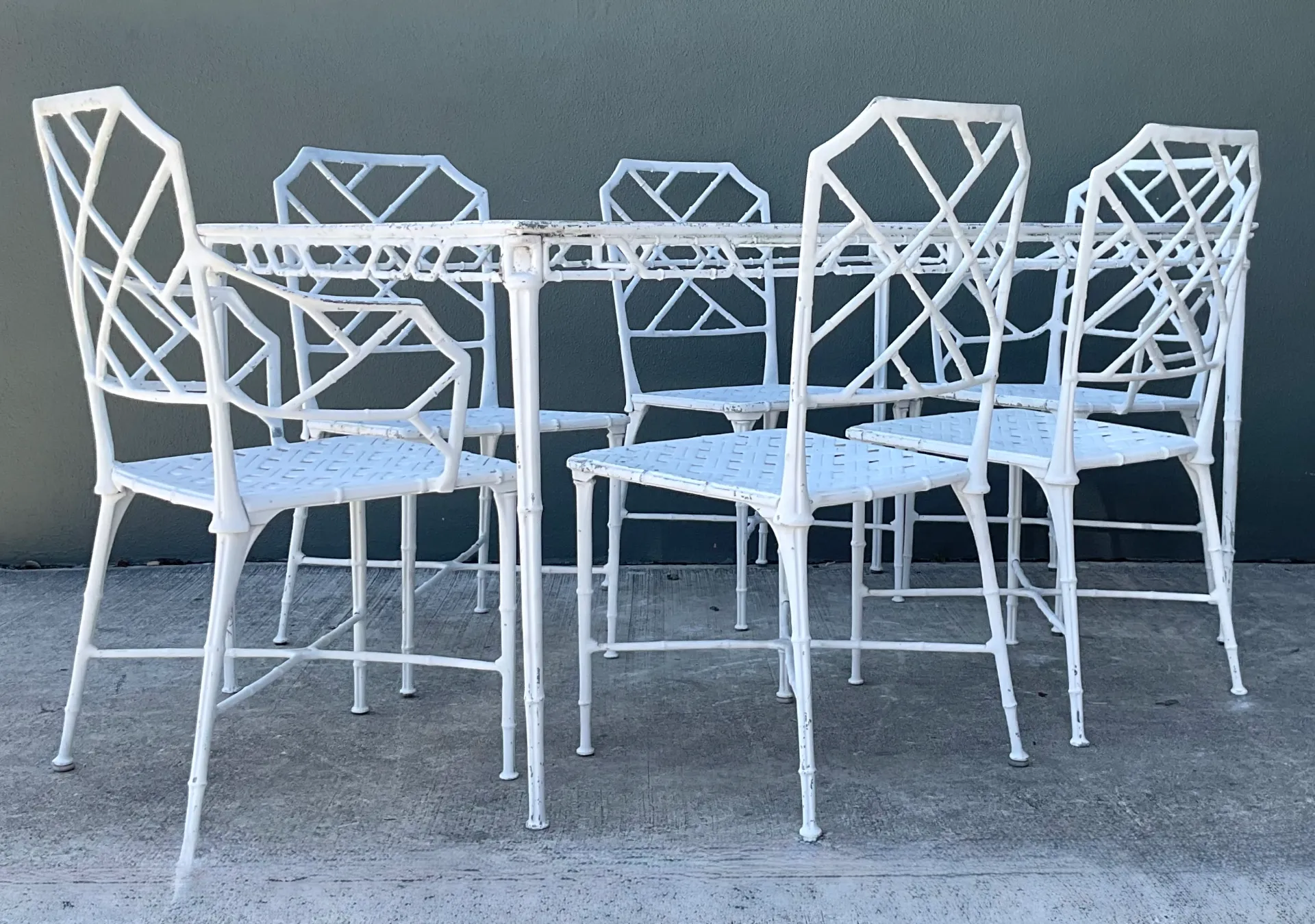 Vintage Brown Jordan “Calcutta” Metal Patio Dining Table with Glass Top — additional photo 8