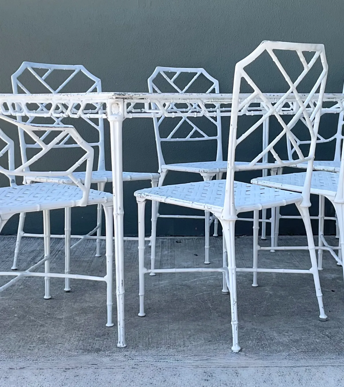 Vintage Brown Jordan “Calcutta” Metal Patio Dining Table with Glass Top — additional photo 8