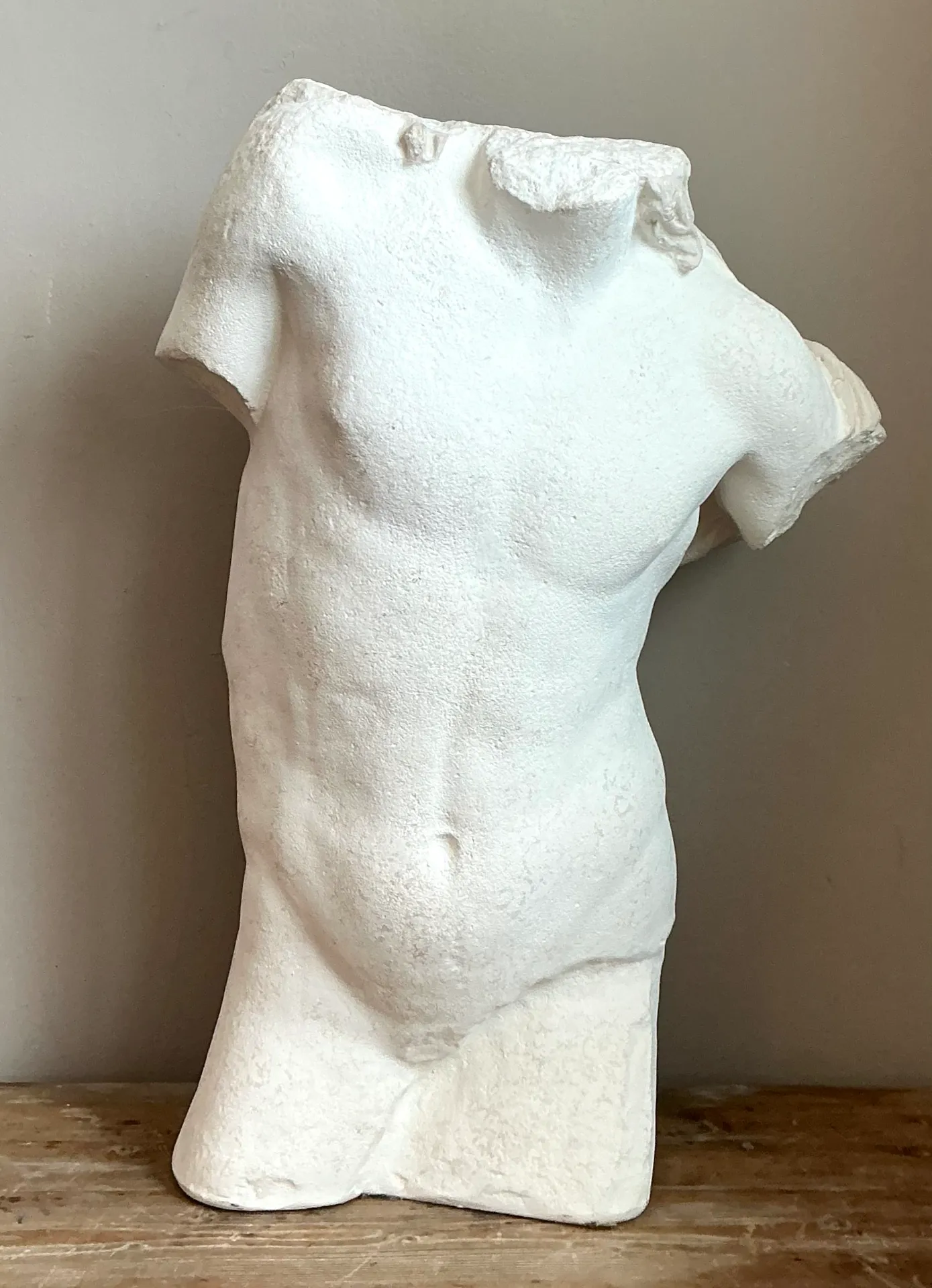 Vintage Plaster Male Torso Sculpture — additional photo 1