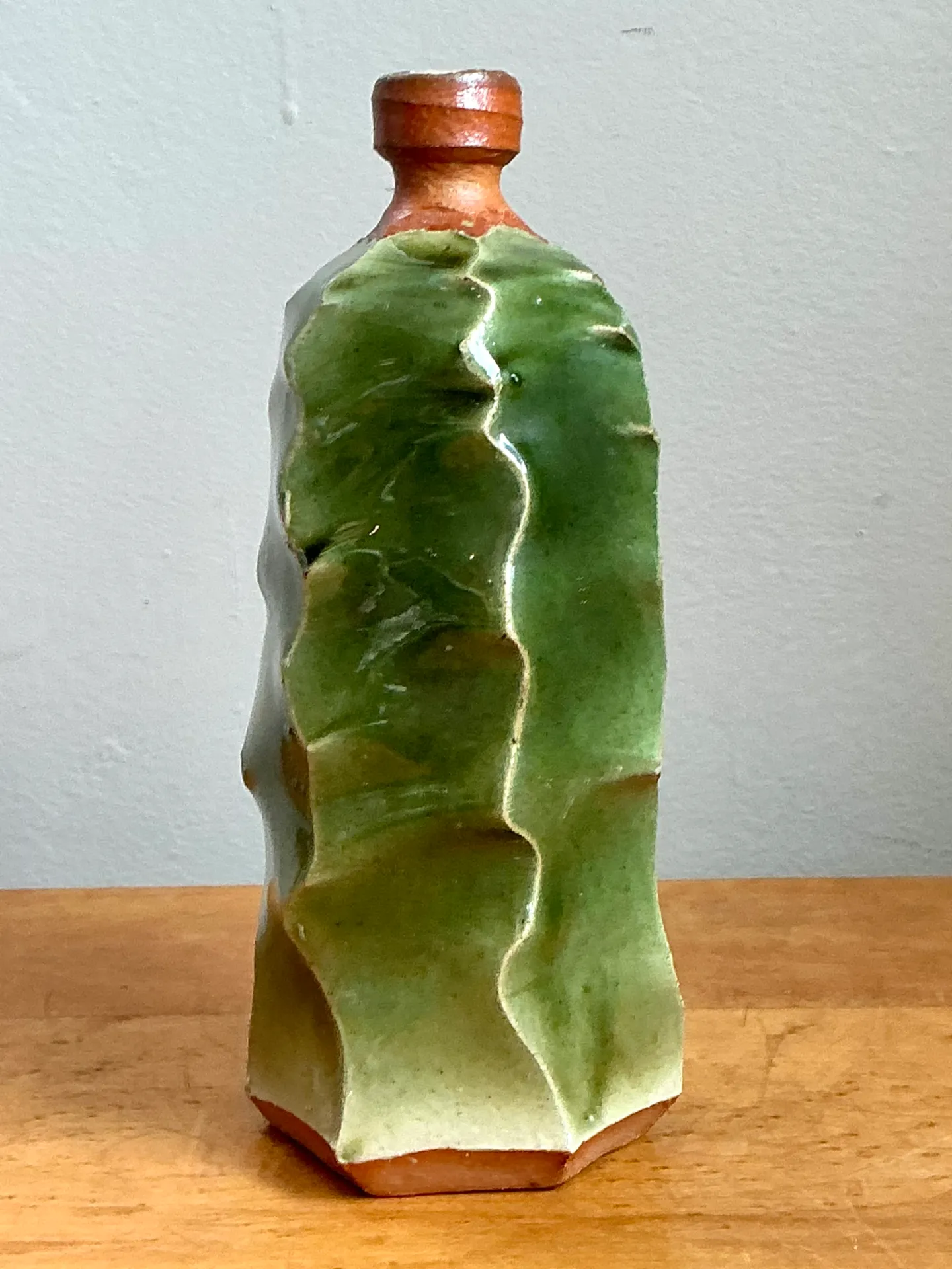 Vintage Green Sculptural Ceramic Vase — additional photo 5