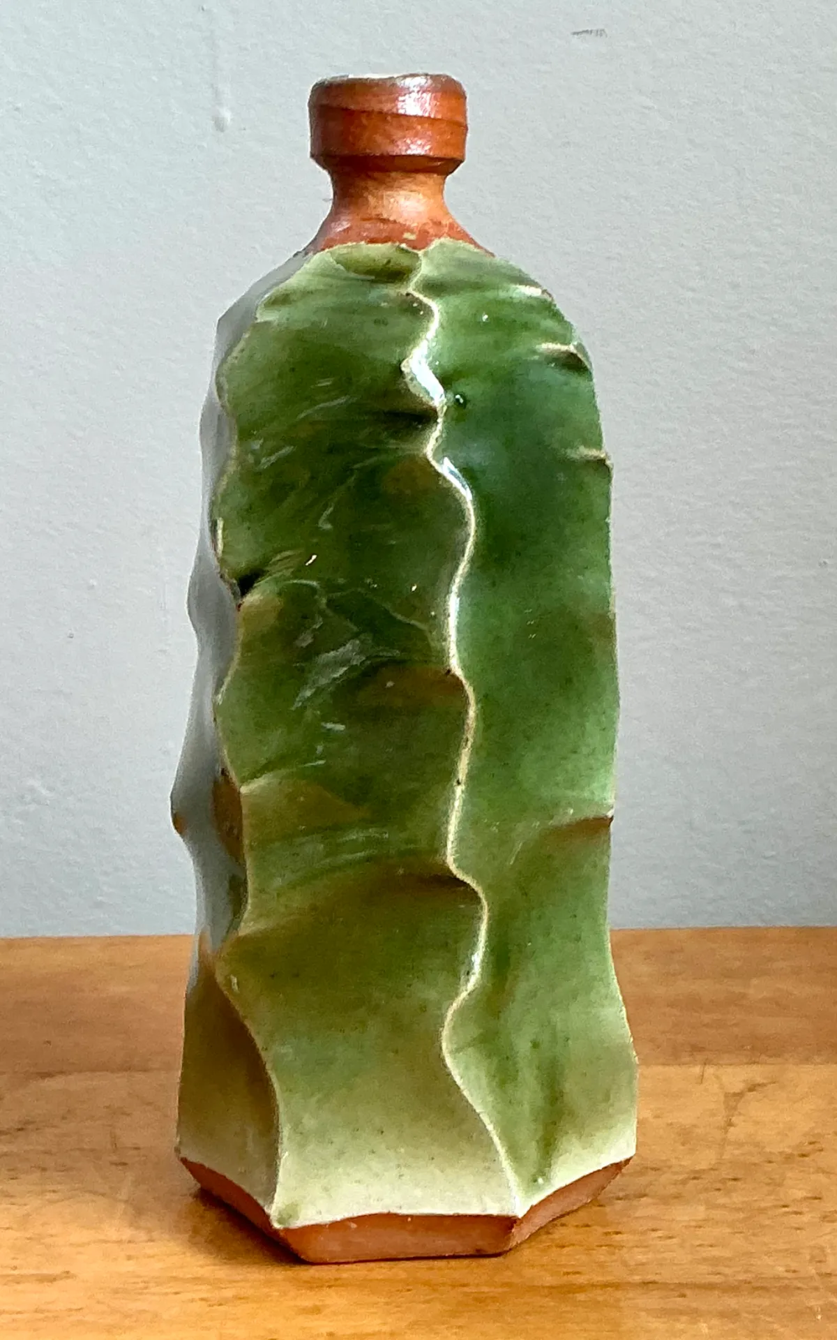 Vintage Green Sculptural Ceramic Vase — additional photo 5