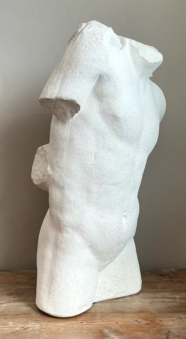 Vintage Plaster Male Torso Sculpture — additional photo 3