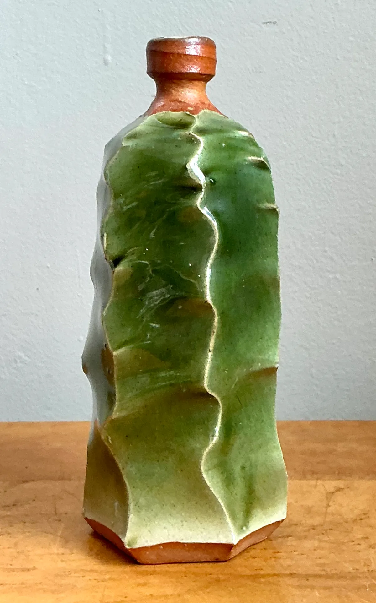 Vintage Green Sculptural Ceramic Vase — additional photo 6