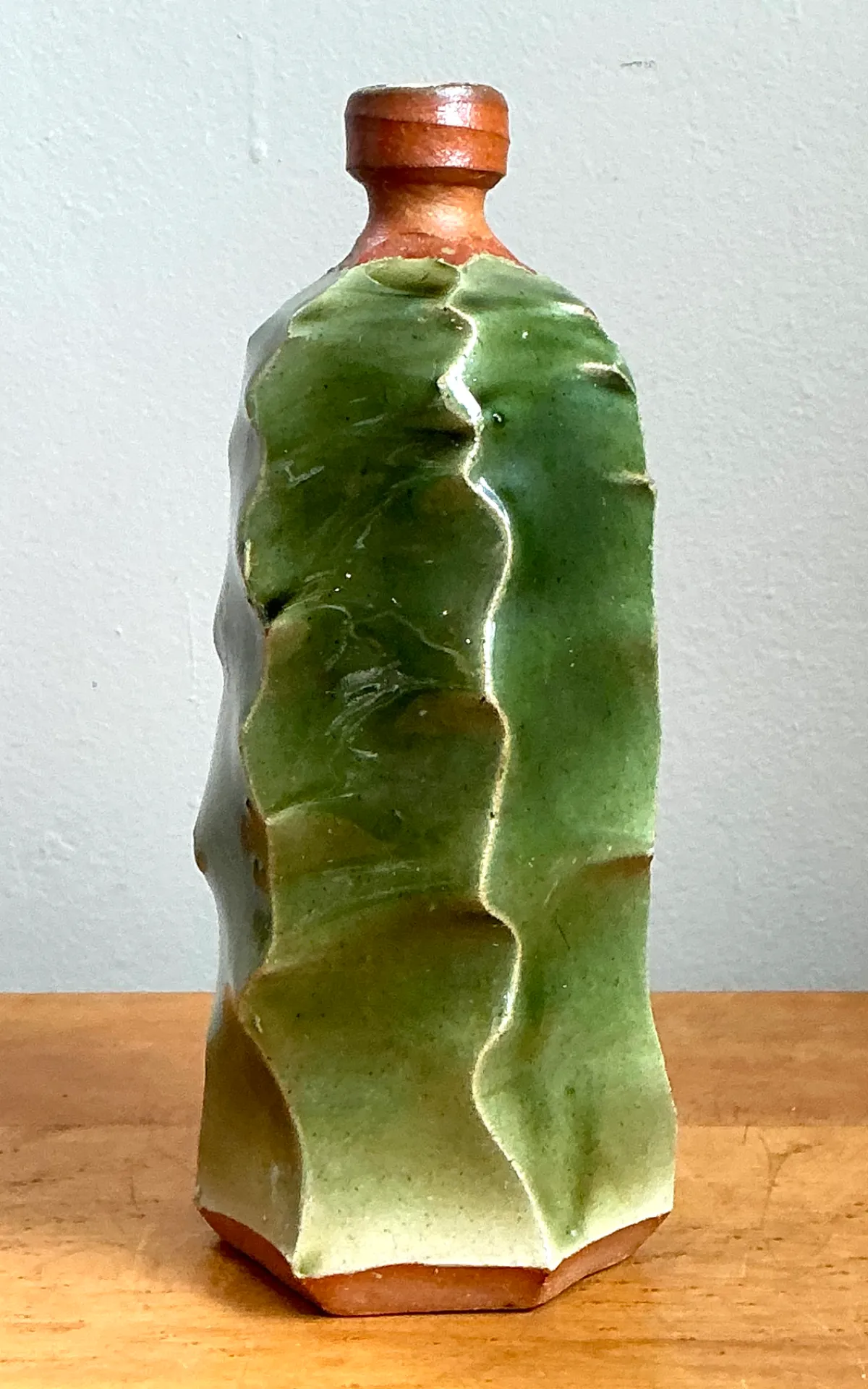 Vintage Green Sculptural Ceramic Vase — additional photo 3