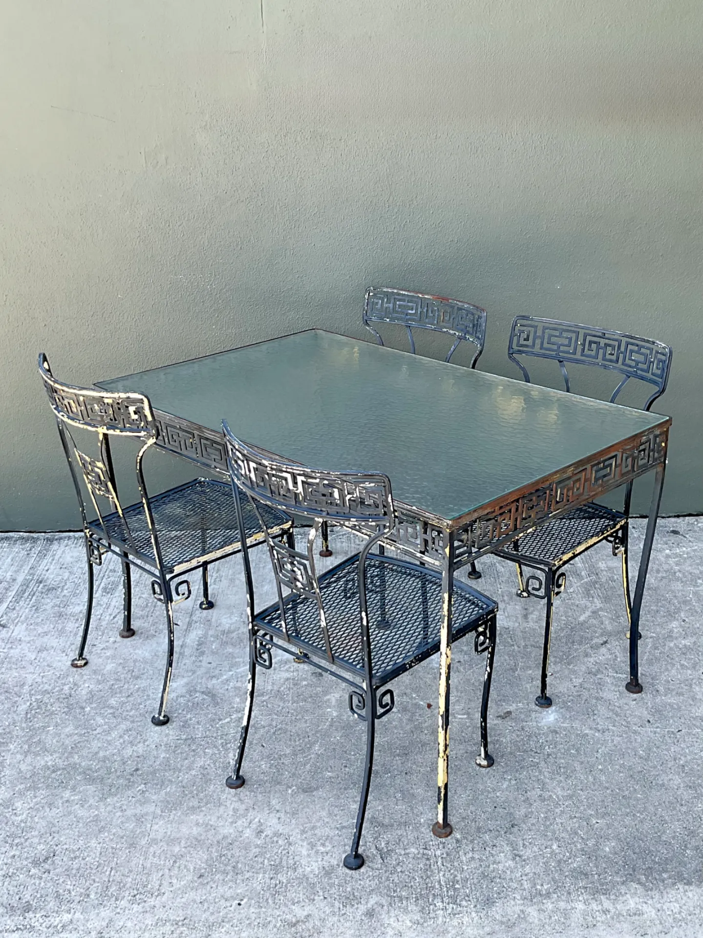 Vintage Meadowcraft Greek Key Metal Patio Chairs - Set of Four — additional photo 8