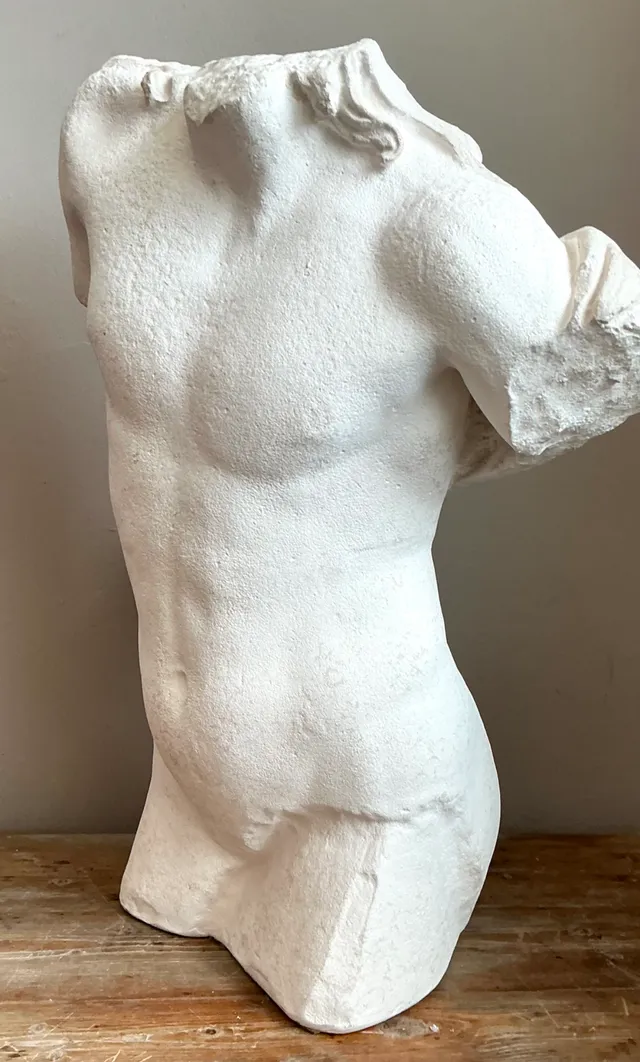 Vintage Plaster Male Torso Sculpture — additional photo 2