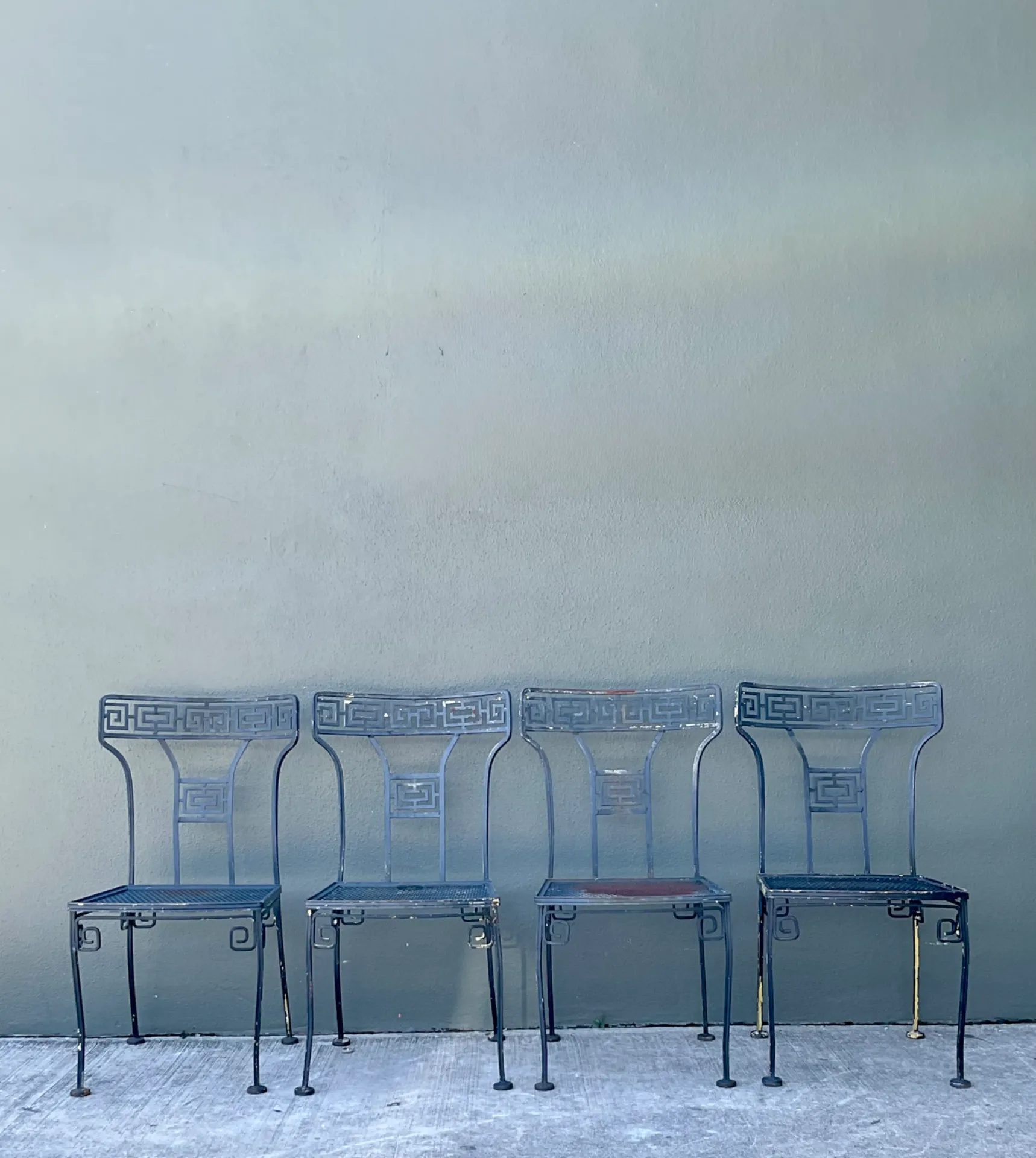 Vintage Meadowcraft Greek Key Metal Patio Chairs - Set of Four — additional photo 7