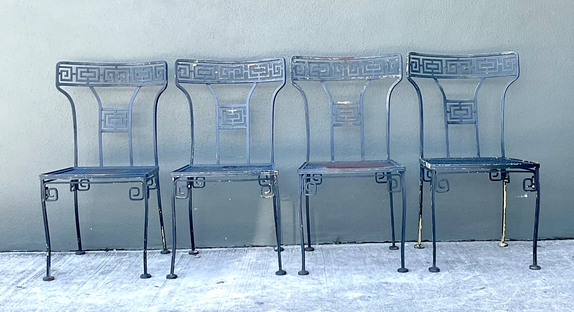 Vintage Meadowcraft Greek Key Metal Patio Chairs - Set of Four — additional photo 5